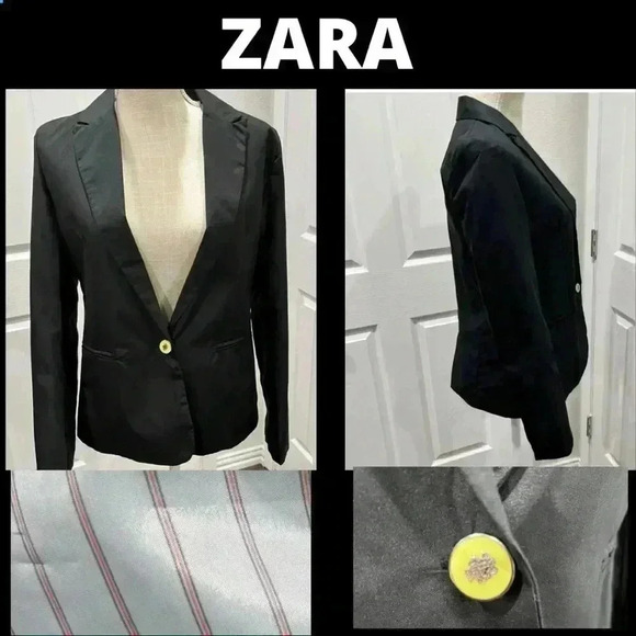 Zara NWT Black lined Blazer size S - Picture 1 of 8